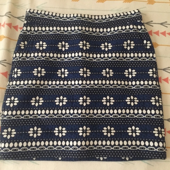 J. Crew Floral Jacquard Mini Skirt Navy - Picture 8 of 9